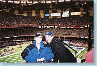 Ari with Steve, before an usher moved him closer to the field.jpg